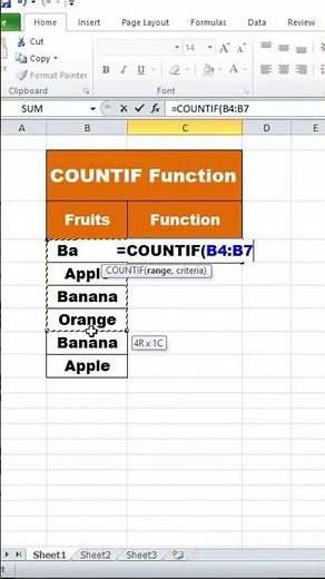COUNTIF Function in Excel | Count Cells with Condition