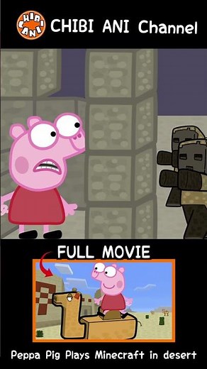 Peppa Pig Plays Minecraft in desert【Peppa pig,Minecraft Animation】#shorts