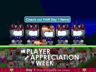 Hey Growtopians! Check out the new items for PAW today! 👑 Crown of Chaos 🧥 Star Night Hoodie 💎 Diamond Lock Mask 🐾 Racoon Hood 🌭 Hot Dog Hat | Growtopia