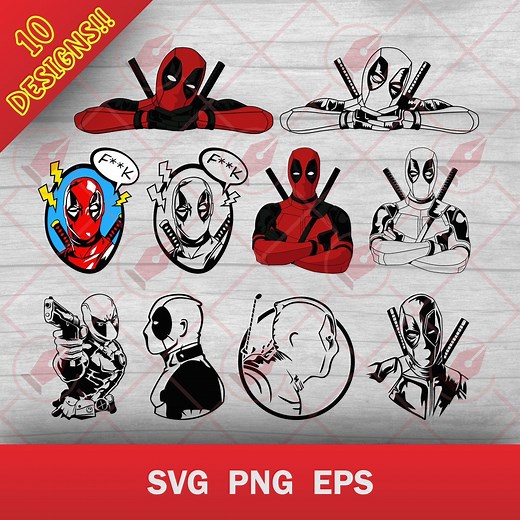 Deadpool SVG Vector Art: Cricut & Silhouette Files (digital Download) - Etsy Australia