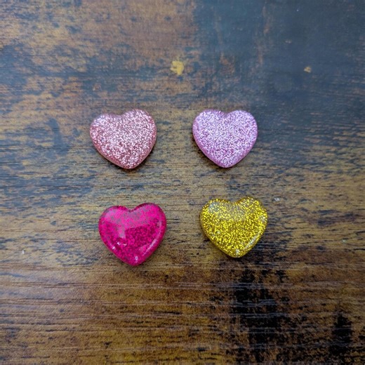 Mini Magnets - Shiny Hearts | Set of 4 | Shiny Glitter Magnets | Multicolor Small Decorative Magnets for Fridge | Pink Yellow - Etsy