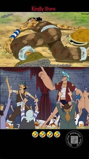 The time between Franky beating Usopp and the Straw Hats arriving at Thriller Bark was around one week. The events in the Water 7 arc concluded with Franky beating Usopp, after which Franky joined the crew, and the Thousand Sunny was completed and launched. The crew then departed for the Florian Triangle and met Brook, with the events leading to the capture of the Going Merry on Thriller Bark occurring shortly after. The One Piece is Real...!!! Follow @onepiecemugiwara743 Kindly for your Daily D