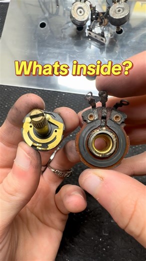 Shy on Instagram: "What is a potentiometer? . . . My voice: I get lots of comments asking why my voice sounds the way it dose, I have a medical condition called GERDS, this condition mainly affects my resting/speaking voice causing it to sound slightly raspy! I also struggle with very severe dyslexia so i apologize for any misspelling :) . . . #guitarist #potentiometer #luthiers #amprepair #electronicsrepair"