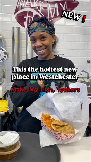 Jeanne Muchnick on Instagram: "🔥The HOTTEST new opening in Westchester is @makemyfish116 🍤🐠 in Yonkers . . 📲Open since Feb 10, this is the first second location for the 3 owners who started the company in 2015 and opened in Harlem in 2018 . . ⌚️Come early to this fast food takeout spot (only 4 counter seats) as lines form early and quickly . . 😋Worth it? YES! For killer fried catfish, whiting, shrimp and chips. I’m already addicted to the candied yams and collard greens . . 🐓They also do c