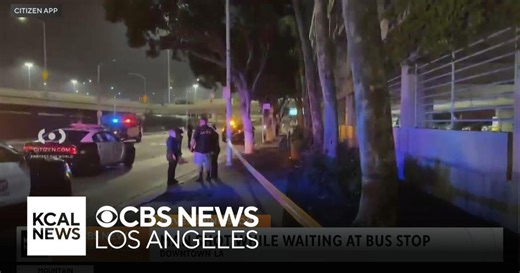 Man shot while waiting at downtown LA bus stop