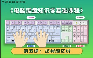 第五课《电脑键盘知识大全》零基础自学基础课程办公入门必备掌握操作技能知识功能控制键区域讲解