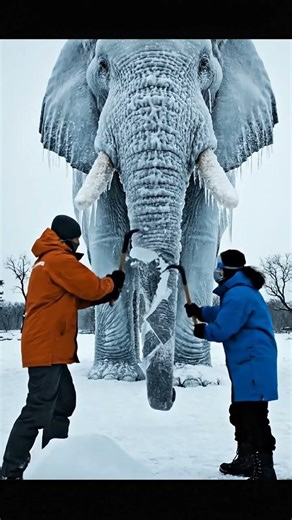 An Elephant Froze in Ice… This Rescue Was Beyond Belief 🧊🐘#shorts