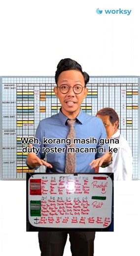 Skrg dah zaman digital weh, guna Worksy awk boleh semak jadual mana2 je 🤠 #worksy #attendance #attendancesystem #software #softwarehr #cloudpayrollsystem #hrmadeeasy