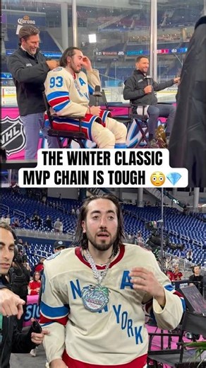 Mika Zibanejad’s #winterclassic hat trick came with a MVP chain 🤩
