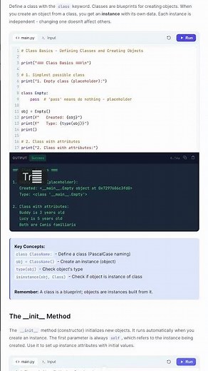 Python Classes & Objects - __init__, self, Attributes, OOP Basics — in 30 seconds #Tech #Learn