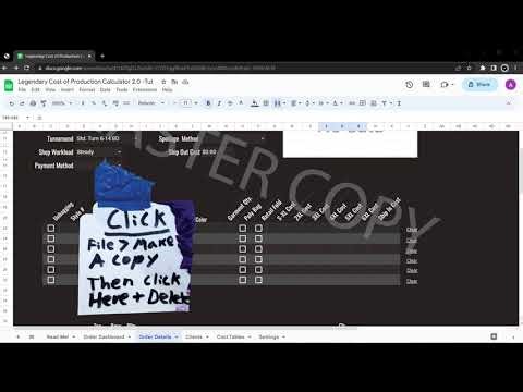 "Legendary Screen Printing Cost of Production Calculator 2.0" - Walkthrough