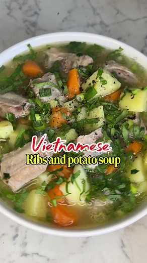 Vietnamese Pork Rib Soup with Potatoes and Carrots