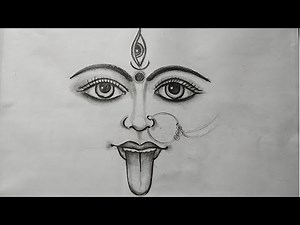 how to draw maa kali face pencil sketch for beginners step by step,how to draw maa kali,kali devi