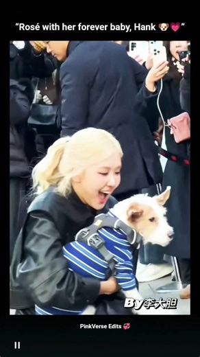 “Rosé with Hank 🐶💗” watch till the end 👀✨ #blackpink #blinks #rosé