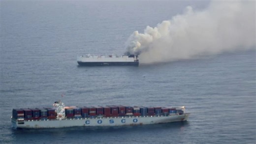 Cargo ship carrying 3,000 cars sinks in Pacific Ocean weeks after catching fire