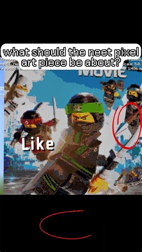 I made a Lego Ninjago movie pixel art in Minecraft.