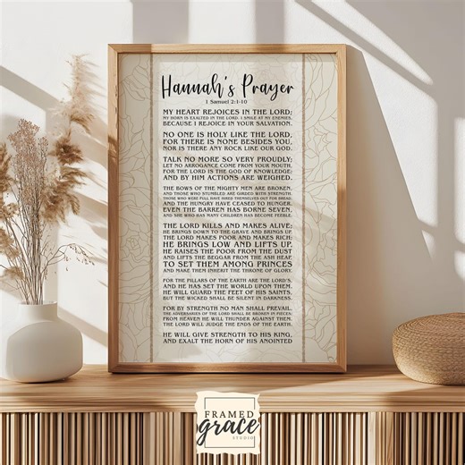Hannah's Prayer 1 Samuel 2 Bible Verse Wall Art, Scripture Decor, Digital Download, Christian Poster Digital Print, Scripture Wall Print - Etsy