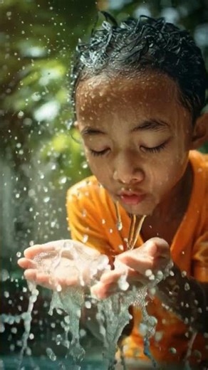 Child face wash video from AI video tool | Meta AI video | GROK AI video