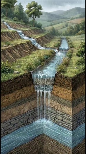 Infiltration trenches capture rainwater, filter it through gravel layers, and allow it to seep into the ground to recharge aquifers, reduce runoff, and prevent soil erosion. #InfiltrationTrench #GroundwaterRecharge #WaterConservation #SustainableDrainage #EnvironmentalEngineering