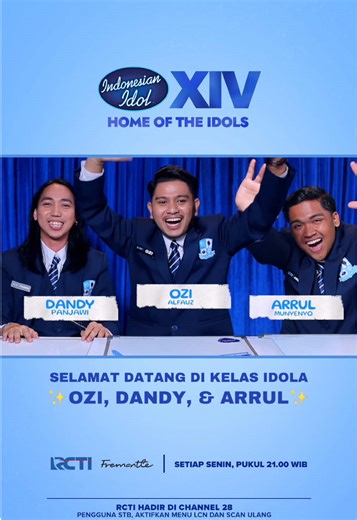 Welcome to Kelas Idola📘✨ Kali ini Dandy, Ozi, dan Arrul yang akan jawab soal di Kelas Idola! Yang menang siapa yaa?👀 #IndonesianIdolXIV #IndonesianIdol #HomeOfTheIdols —————————————— RCTI hadir di Channel 28!✨ •⁠ ⁠Pengguna STB, aktifkan menu LCN dan scan ulang •⁠ ⁠Pengguna TV Digital lakukan secara otomatis •⁠ ⁠Jika bermasalah, MNC Helpdesk di 08569003900 — Gratis!
