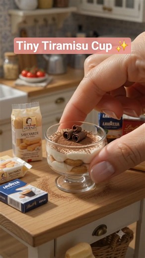🍰😋 Tiny Tiramisu from Scratch! ☕ #food #shorts