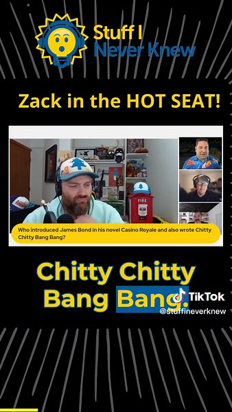 It's time for the #HotSeats! Who can name 5 songs by #MichaelJackson? I'm ready to go, let's #BeatIt! #Trivia #gameshow #podcast #podcastclips See if you can outscore Zack on these questions. 1. Who introduced James Bond in his novel Casino Royale and also wrote Chitty Chitty Bang Bang? 2. Starting in 2003, This reality show won nine of the first ten Primetime emmy Awards for Outstanding Reality-Competition Program 3. This American figure skater was the first to complete a triple axel jump in co