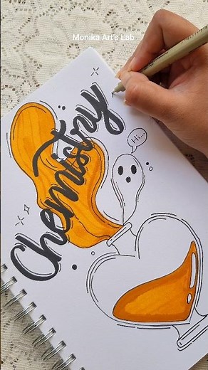 Creative Front Page Idea: Chemistry 🧡 #frontpage #notebook