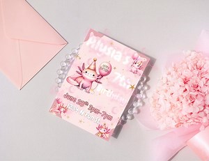 Axolotl BIRTHDAY INVITATION! Self Editable on Canva or Ready to Download Upon Request. - Etsy