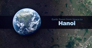 Hanoi (Vietnam) Earth Zoom to the City from Space