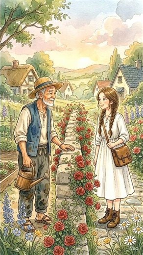 Collecting Wildflowers in the Summer Breeze — A Peaceful Ghibli-Style Life🪻#asmr #shorts