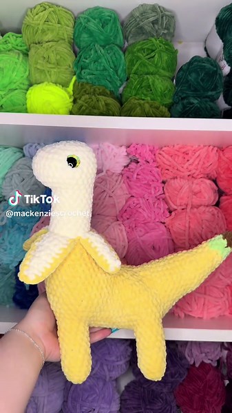 Crochet Bananasaurus: Adorable Plush Dinosaur Available