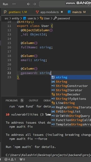 How to create a basic TypeORM entity #coding #software #typescript #programming #backend #nestjs