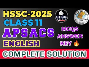 APSACS English 11 First Term Send Up Exams MCQS Solution 2025 | APS English Mcqs Answer Key 2025