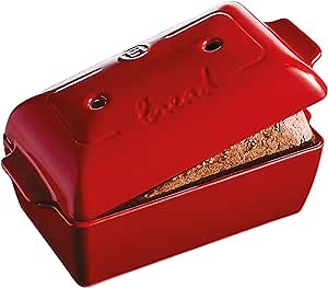 Emile Henry Burgundy Bread Loaf Baker, 11.02 x 5.12 x 4.72in