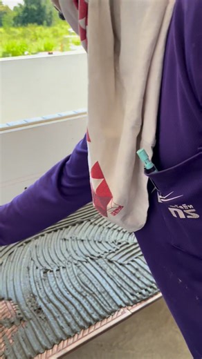 Ep4งานใส่ปูนกาวก่อนที่เราจะใส่เหล็กค่ะ #บ่าววีช่างกระเบื้องสร้างฝัน | แหม่มอ้วน บ่าววี