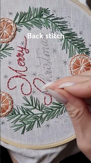 Christmas Wreath 🎄 | Hand Embroidery Pattern #embroidery #tutorial #diy #christmas #handmade #craft