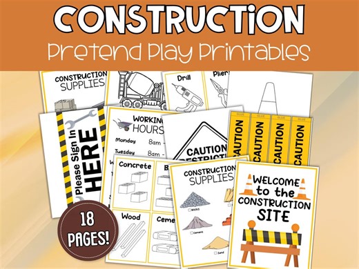 Construction Dramatic Play Kit, Preschool Construction Theme, Pretend Play Pack, Builder Role Play Area, Printable Dramatic Play Set - Etsy