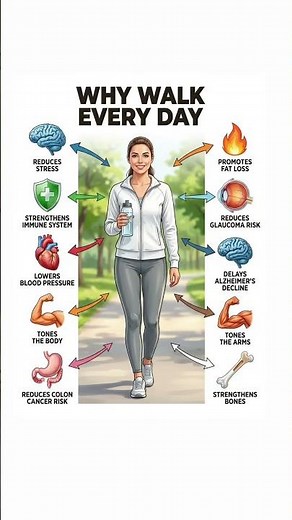 10 Powerful Benefits of Walking Every Day. #walkingbenefits #dailywalking #fatlosstips #healthhacks