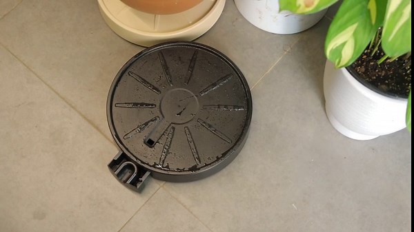 Plant Caddy with Hidden Wheels, 13Inch Planter Roller Base with Drainage Tray, 360°Rolling Heavy Duty Plant Trolley with 4 Invisible Casters, Black