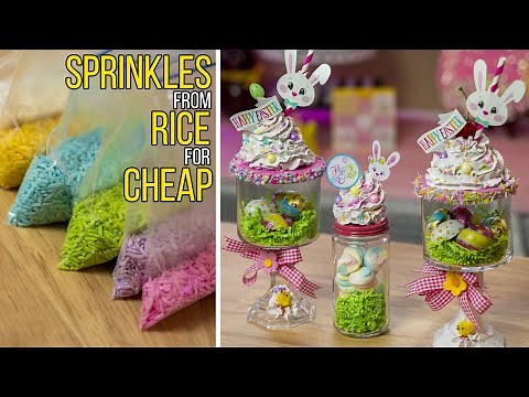 BEAUTIFUL Easter Candy Jar from an UPCYCLED Candle Jar