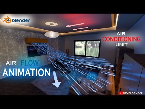 Air Conditioning flow in Blender | Air Conditioning Simulation | DEVELOPMECH