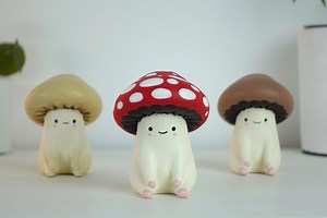 Handmade Plaster Mushroom Figure: Autumn Halloween Christmas Decoration - Etsy