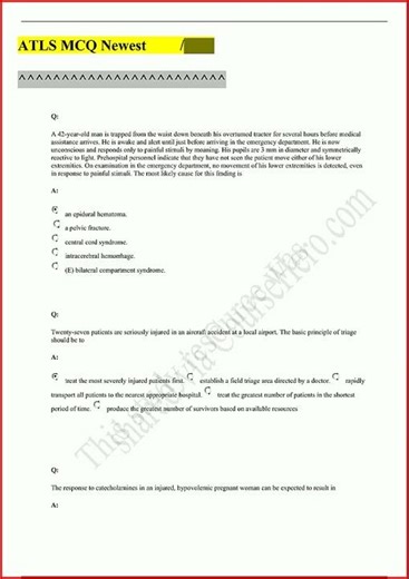 Atls Mcq Newest Questions Answers Latest6082update video