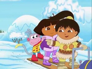 Dora - Wow. Paj really knows how to get away from the polar bear. (READ DESCRIPTION)