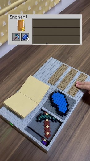Enchanting Lego Minecraft Diamond Pickaxe Build