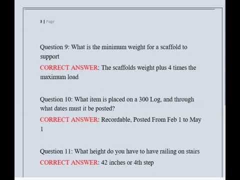 OSHA 30 Final Exam Answers (ACTUAL EXAM ) Questions and Answers (Solved)