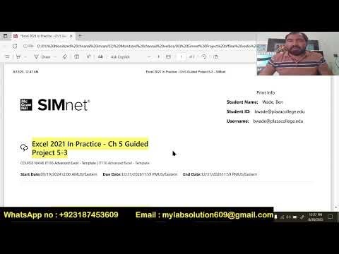 Excel 2021 In Practice - Ch 5 Guided Project 5-3 | Excel 2024 Ch 5 Guided Project 5-3 SIMnet