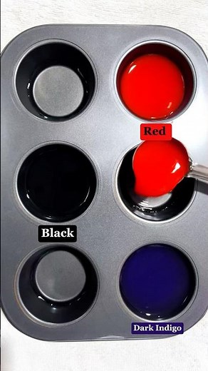 Guess the Color | Black + red + Dark Indigo #colormixing #amazing