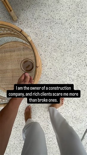 Alexander on Instagram: "1. Money. A broke client asks for a discount. A rich client asks for my banker’s name. One wants to pay less. The other wants to know exactly where I keep my liquidity. 2. Status. A broke client references a magazine. A rich client references a private estate I’ve never heard of, built by a craftsman who died before I was licensed. 3. Freedom. A broke client calls on Saturday to check progress. A rich client calls on Saturday to offer me a different project, in a differe