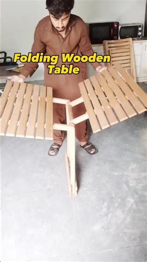 "Space-Saving Elegance:Wooden Folding Table and Chairs Set!"